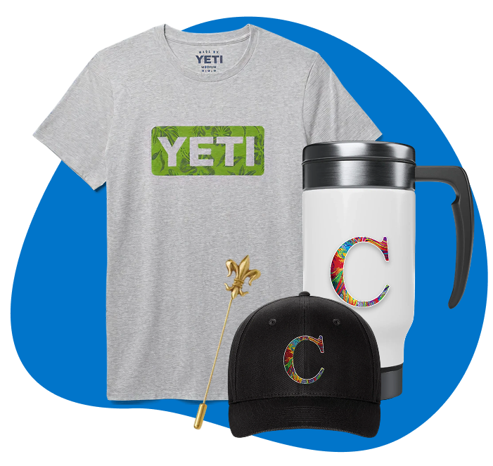 Ceason collection featuring a T-shirt, branded cap and travel mug